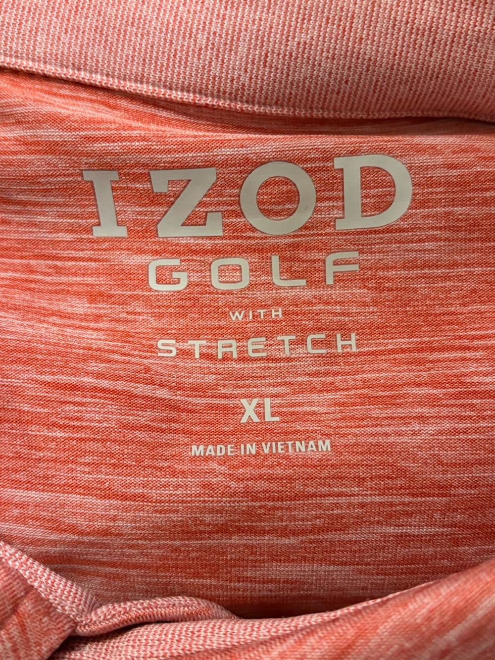 Izod Men's Heathered Coral Polo - Picture 5 of 6